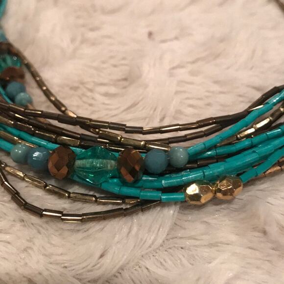 Vintage multi strand beaded choker necklace - Picture 3 of 5